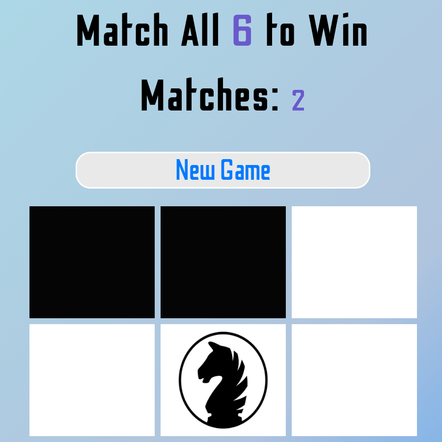 Screenshot of Memory Game game board