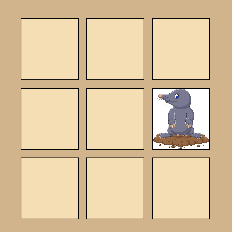 Screenshot of Whac-A-Mole game board